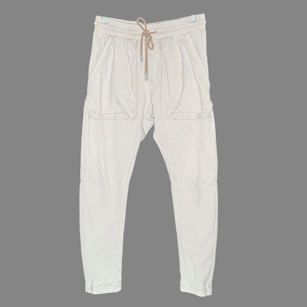 Kith S Mens Cotton Tapered Joggers Long Pocket Streetwear Stone Beige *flaw